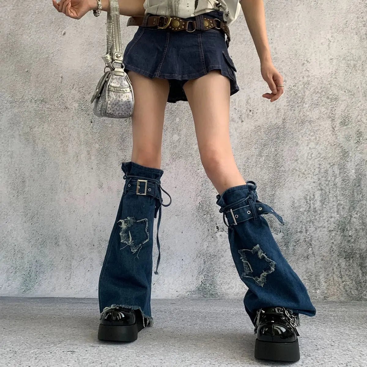 Subculture Skinny Denim Leg Warmers