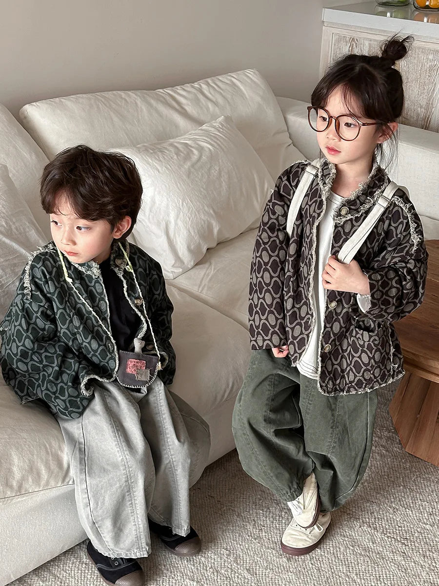 Children Clothes Kids Casual Loose Pants 2025 Boys Spring Loose Wide Legs Solid Color Fashionable Simple Kids Trousers