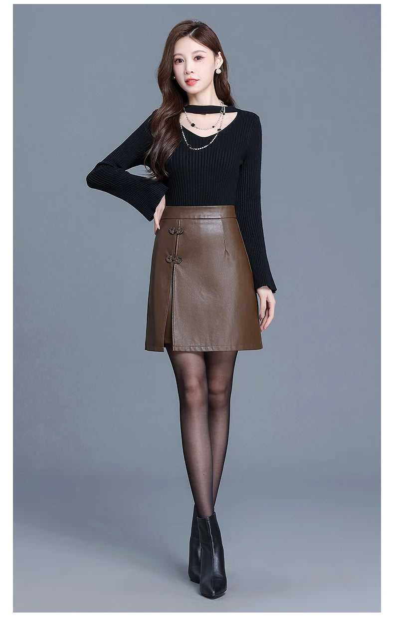 PU Leather Skirt