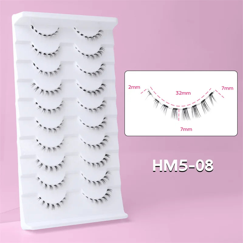 10/6/5Pairs Lower Lashes Natural Under Eye Lashes Soft 16 Different Styles False Eyelash Clear Band Faux Mink Fake eyelashes