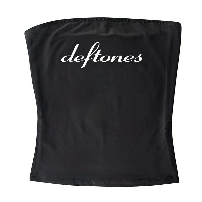 Text Printed Tube Top