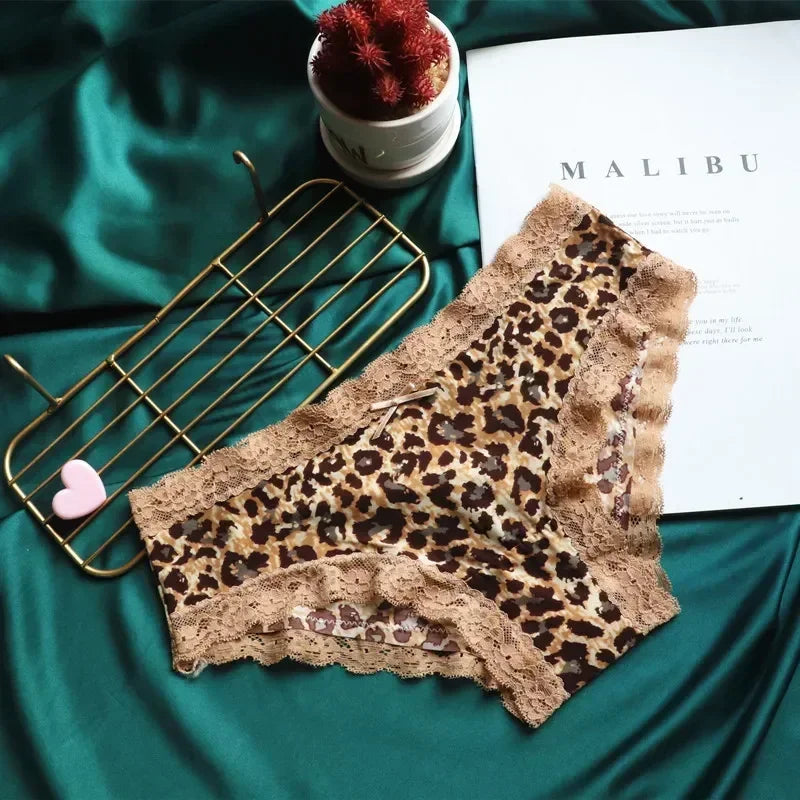 Seamless Silk Leopard Print Panties