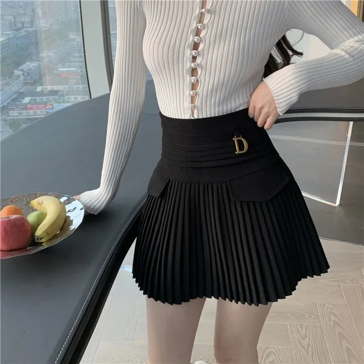 White Pleated Skirt