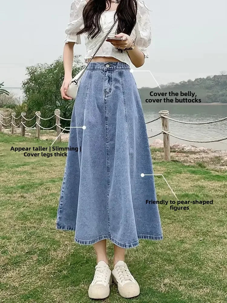 High-Waisted Jean Skirt