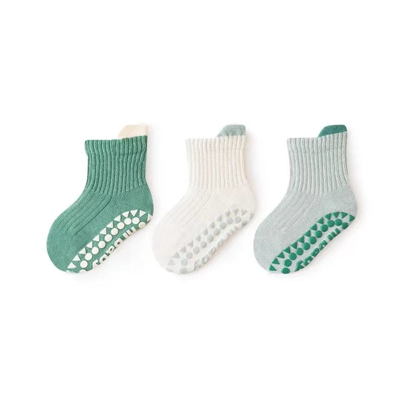3Pairs/lot Children's Socks For Girls Boys Spring Autumn Baby Girl Boy Toddler Short Floor Home Sock Anti-slip 0-5Y Kids Socks