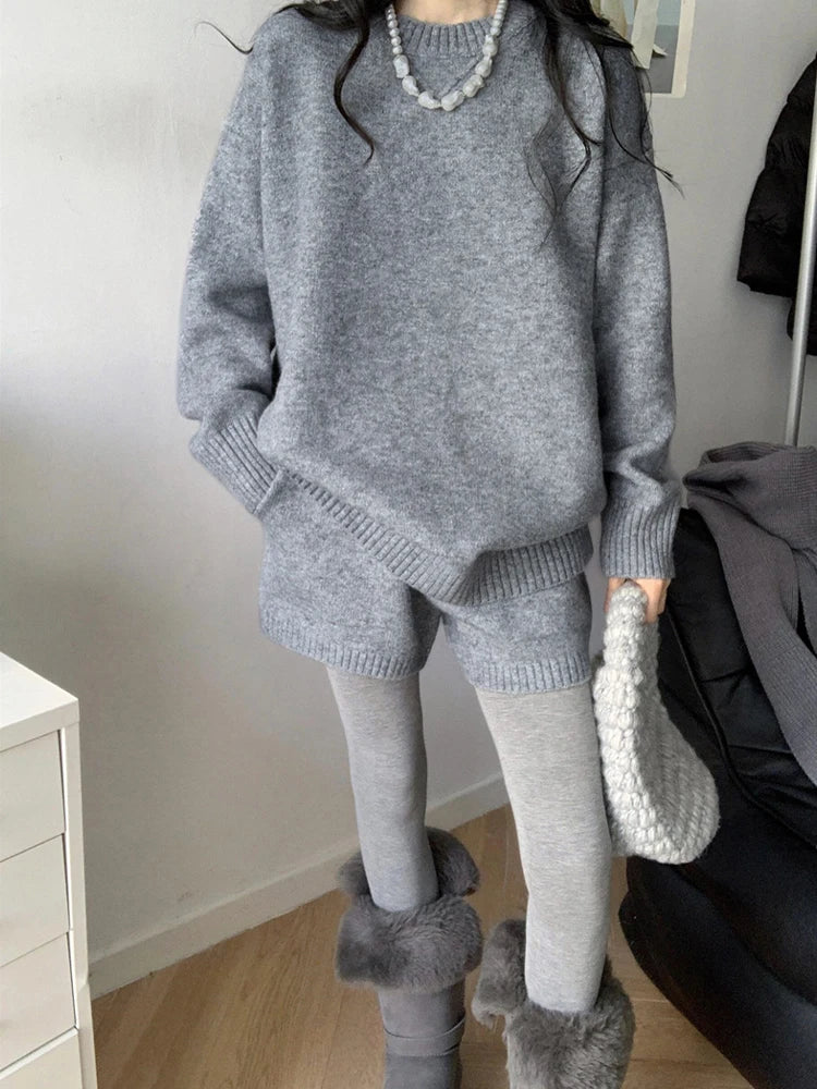 Oversized Grey Knit Co-ord Set