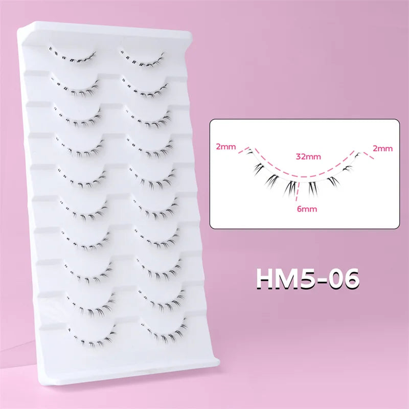 10/6/5Pairs Lower Lashes Natural Under Eye Lashes Soft 16 Different Styles False Eyelash Clear Band Faux Mink Fake eyelashes