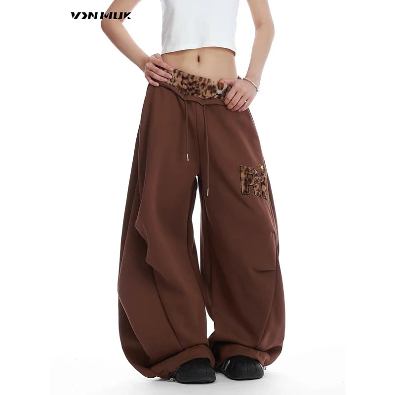 Baggy Leopard Patchwork Pants