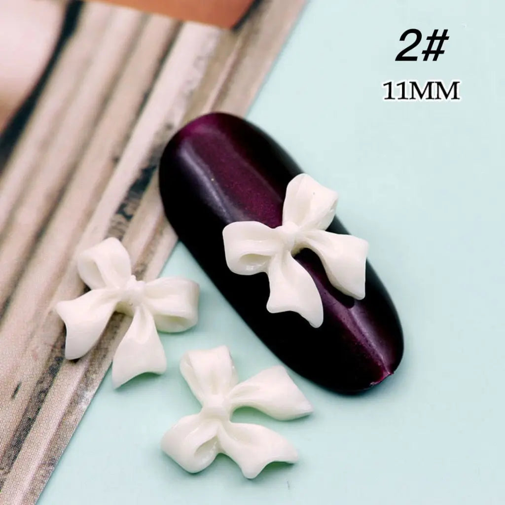 50Pcs Gold/Silver Metal Alloy Ribbion Bowknot Nail Charms 10x11mm Alloy Bowknot Nail Art 3D Luxury Metal Bow Manicure Parts