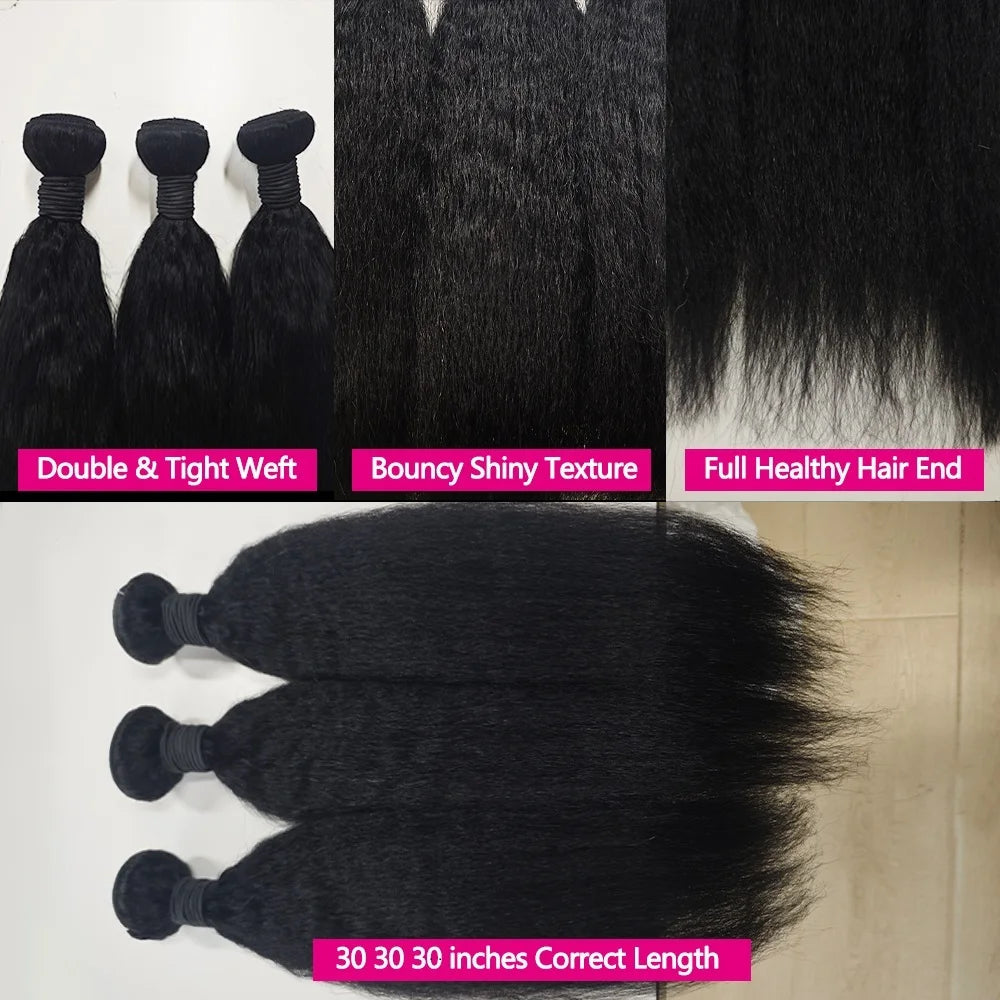 Kinky Straight Human Hair Bundles