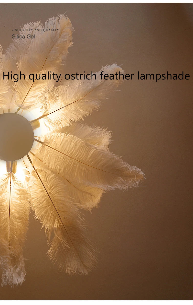 Ostrich Feather Lamp