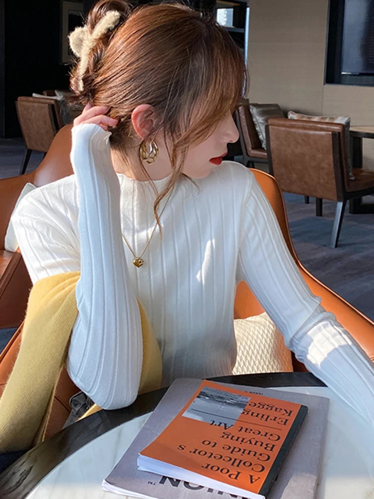 Knitted Ribbed Turtleneck Sweater