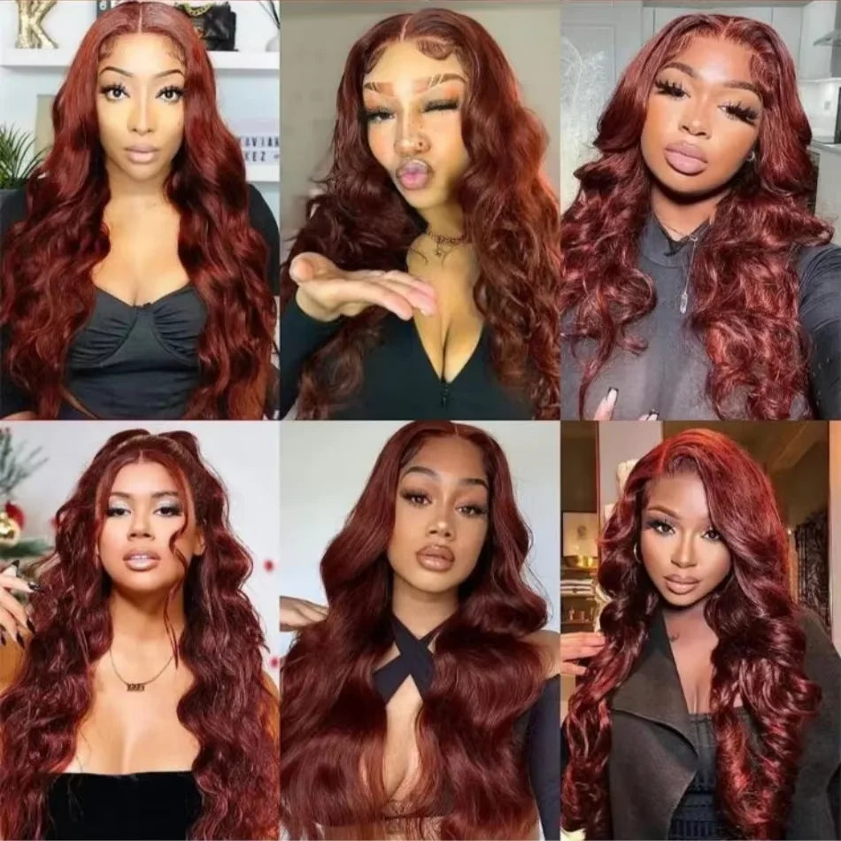 13x6 Reddish Brown Body Wave Lace Front Wig