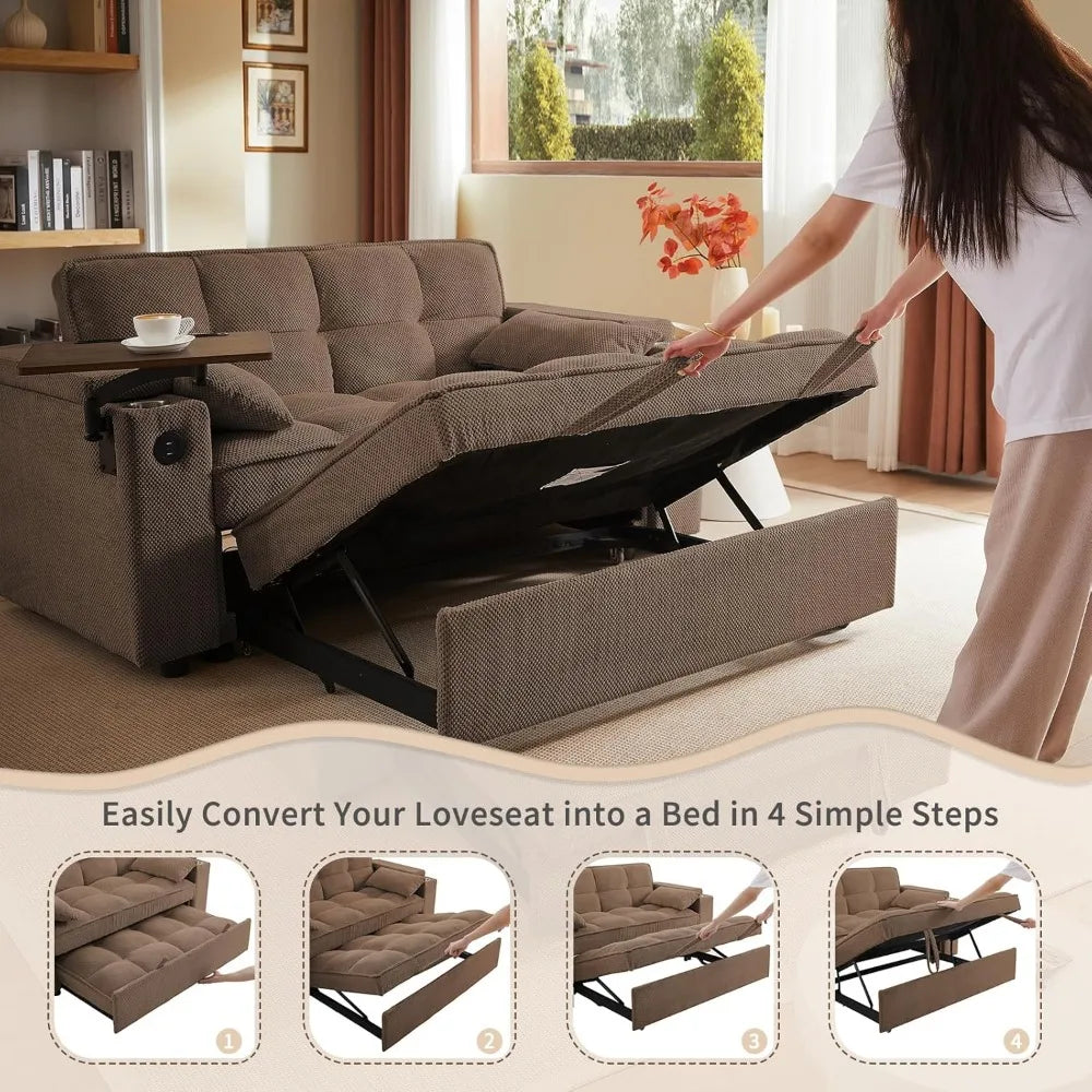 65'' 3-in-1 Folding Convertible Sofa Bed