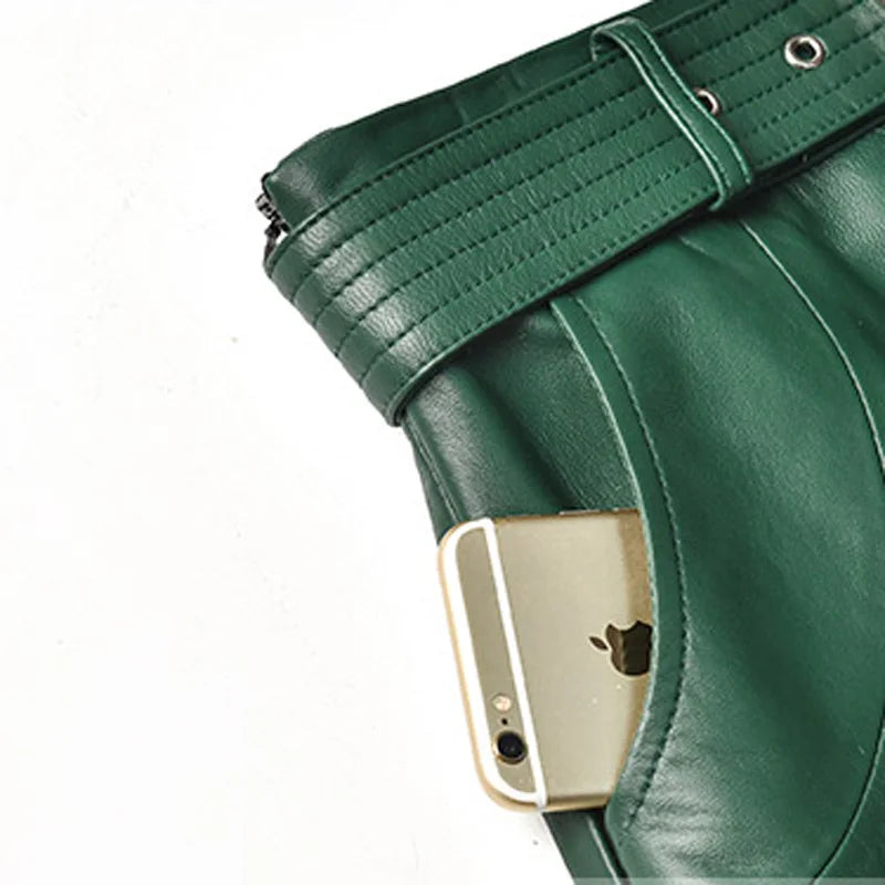 Leather A-Line Skirt