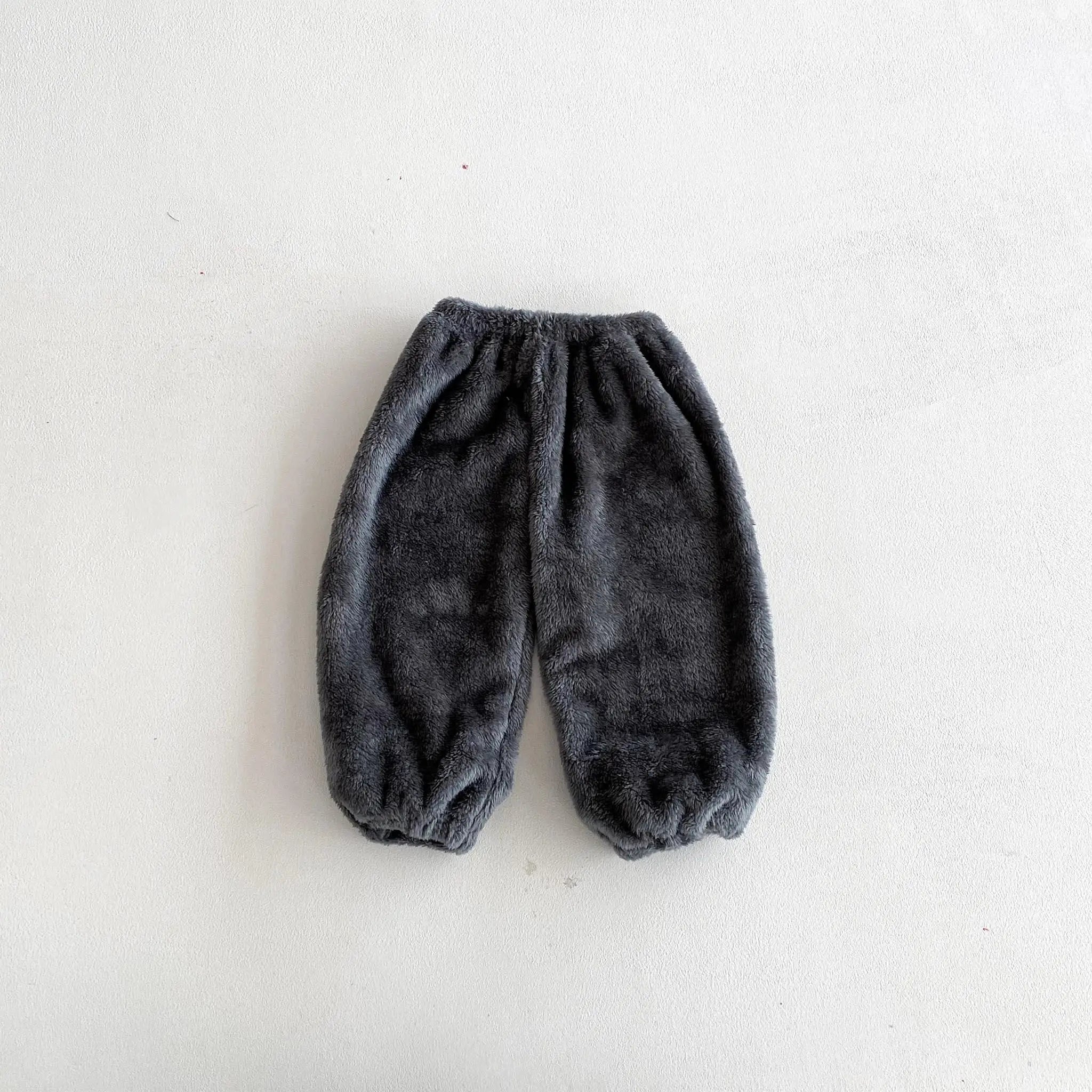 Baby Boys Girls Plush Pants New Design Pajamas Pants Autumn Winter Casual Fashion Long Pants Toddler All-match Velvet Trousers