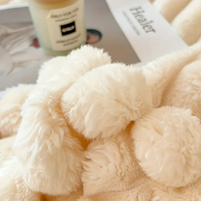 Faux Rabbit Fur Throw Blanket