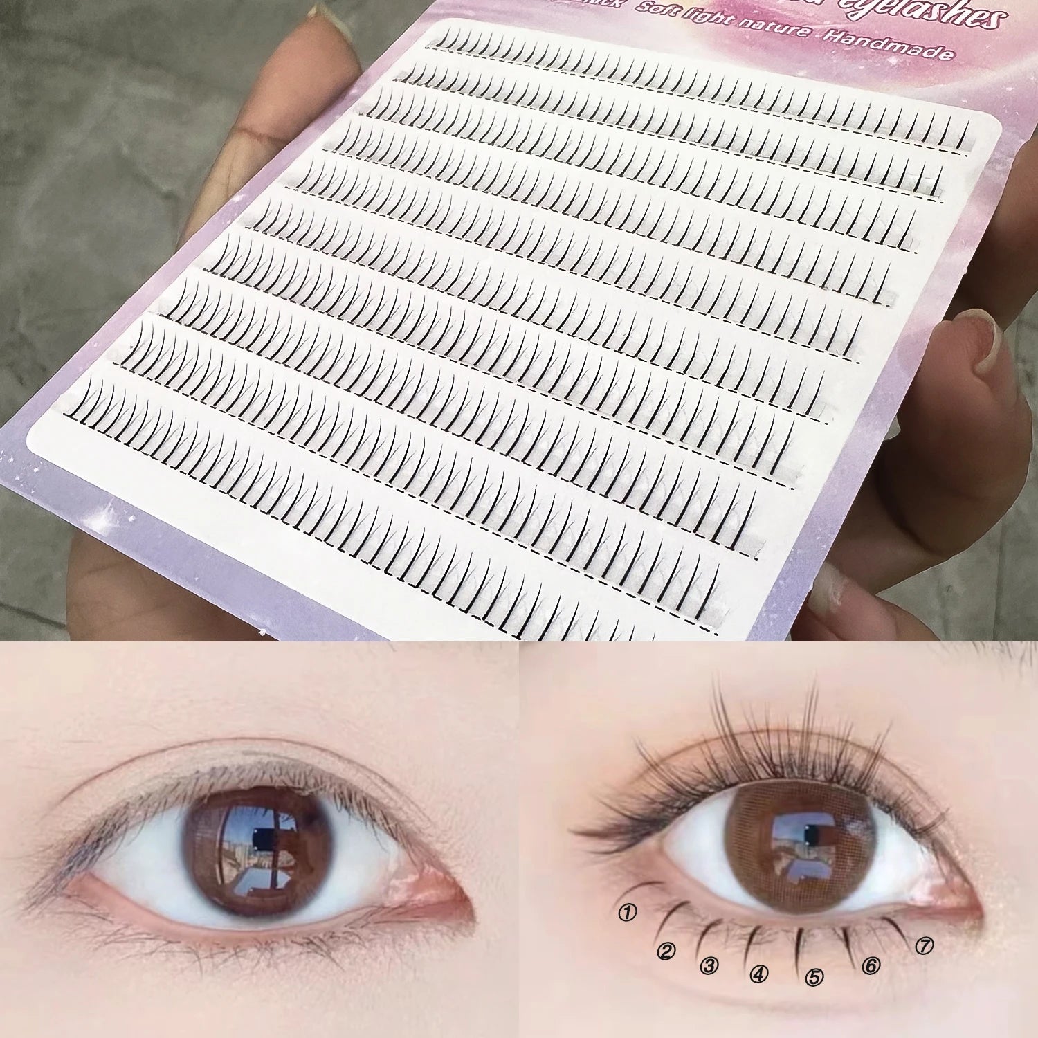 10Rows Under Eyelash Large Capacity Cluster Lashes Korean Makeup Natural Look Bottom Lashes