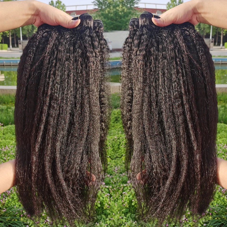 Brazilian Kinky Straight Curly Bundle Human Hair 30 34Inch Deep Wave Raw Hair Bundle 100% Unprocessed Double Weft Hair Extension