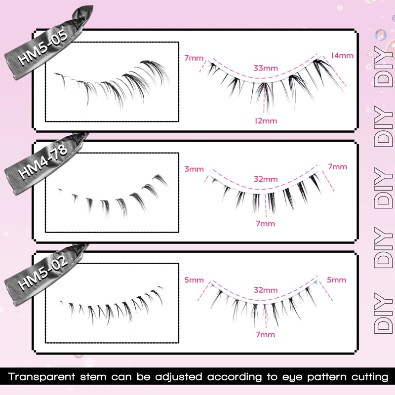 10/6/5Pairs Lower Lashes Natural Under Eye Lashes Soft 16 Different Styles False Eyelash Clear Band Faux Mink Fake eyelashes