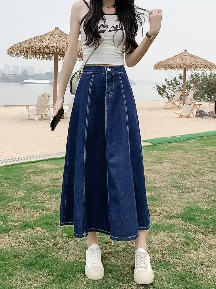 High-Waisted Jean Skirt