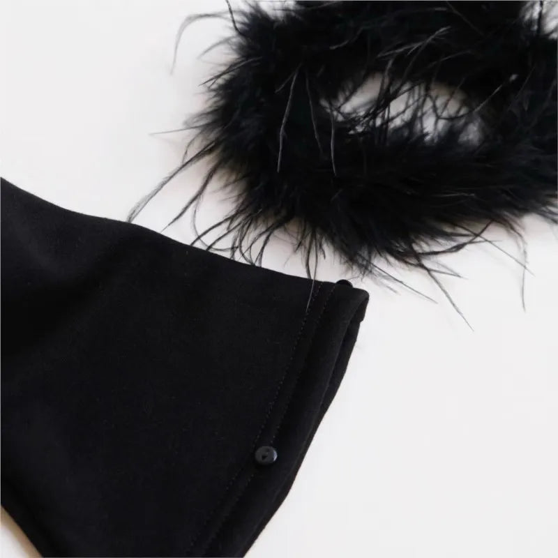 Fashion Baby Girl Princess Cotton Detachable Feather Flared Pant Infant Toddler Child Trousers Spring Autumn Baby Clothes 1-10Y