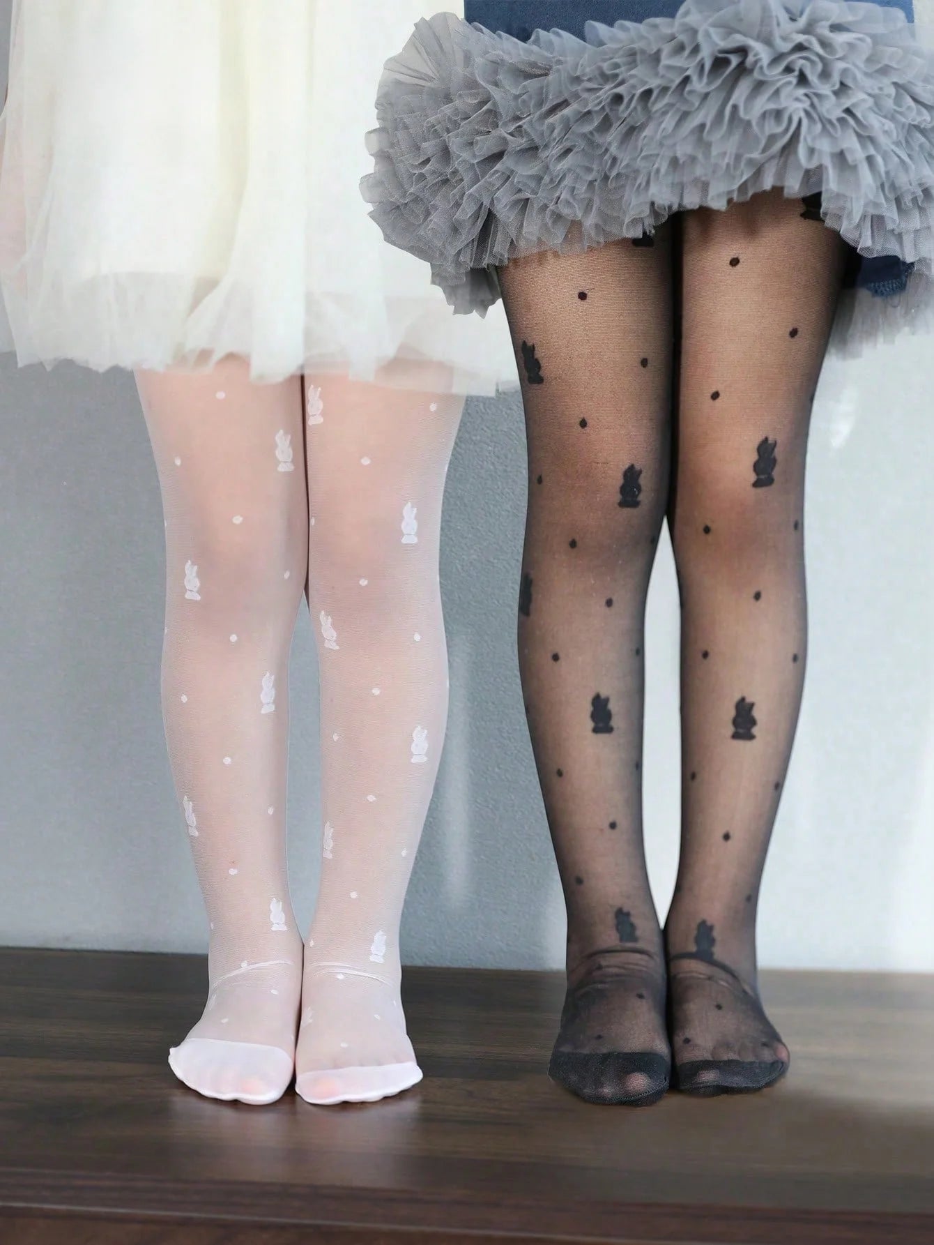 2 Pairs of Children Tight Pantyhose,Baby Girls Summer Thin Love Heart Stockings Little Princess Black,Pink Leggings Soft Hosiery