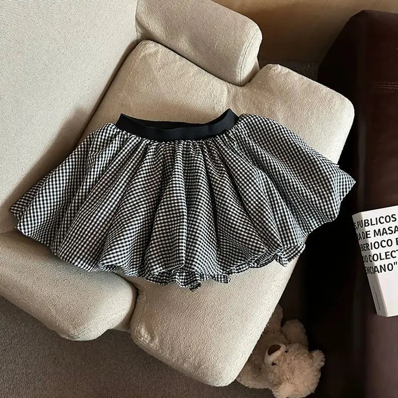 Puffy High Waisted Flower Bud Shorts Skirt