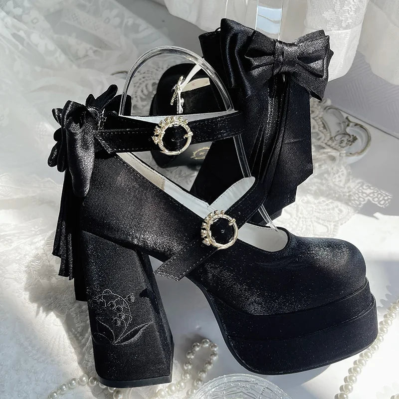 Bow Platform High Heels
