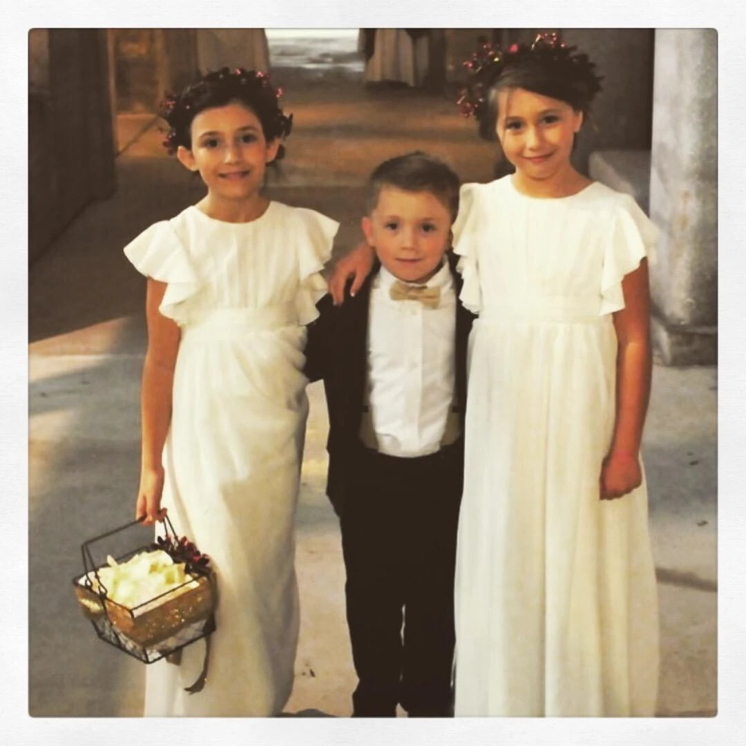 Long White Dresses for Kids Girls Princess Elegant Wedding Guest Children Bridesmaid Lace Dress Party Evening Gown 3 6 14 Years