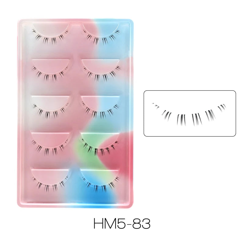 10Pairs Bottom Eyelashes Manga Lower Lashes Clear Band Wispy Small Flame Under Eye Lashes Korean Makeup Cosplay Tools