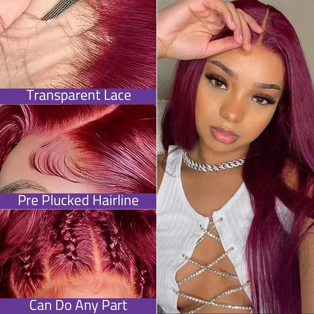 Burgundy Brazilian Straight Wig