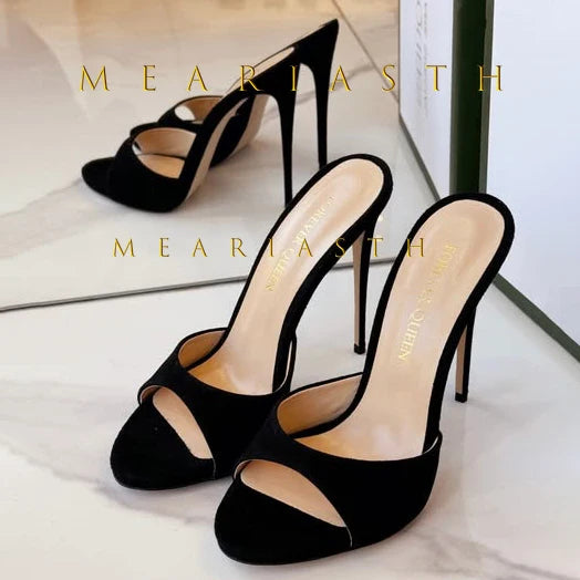 Leather Stiletto Slippers