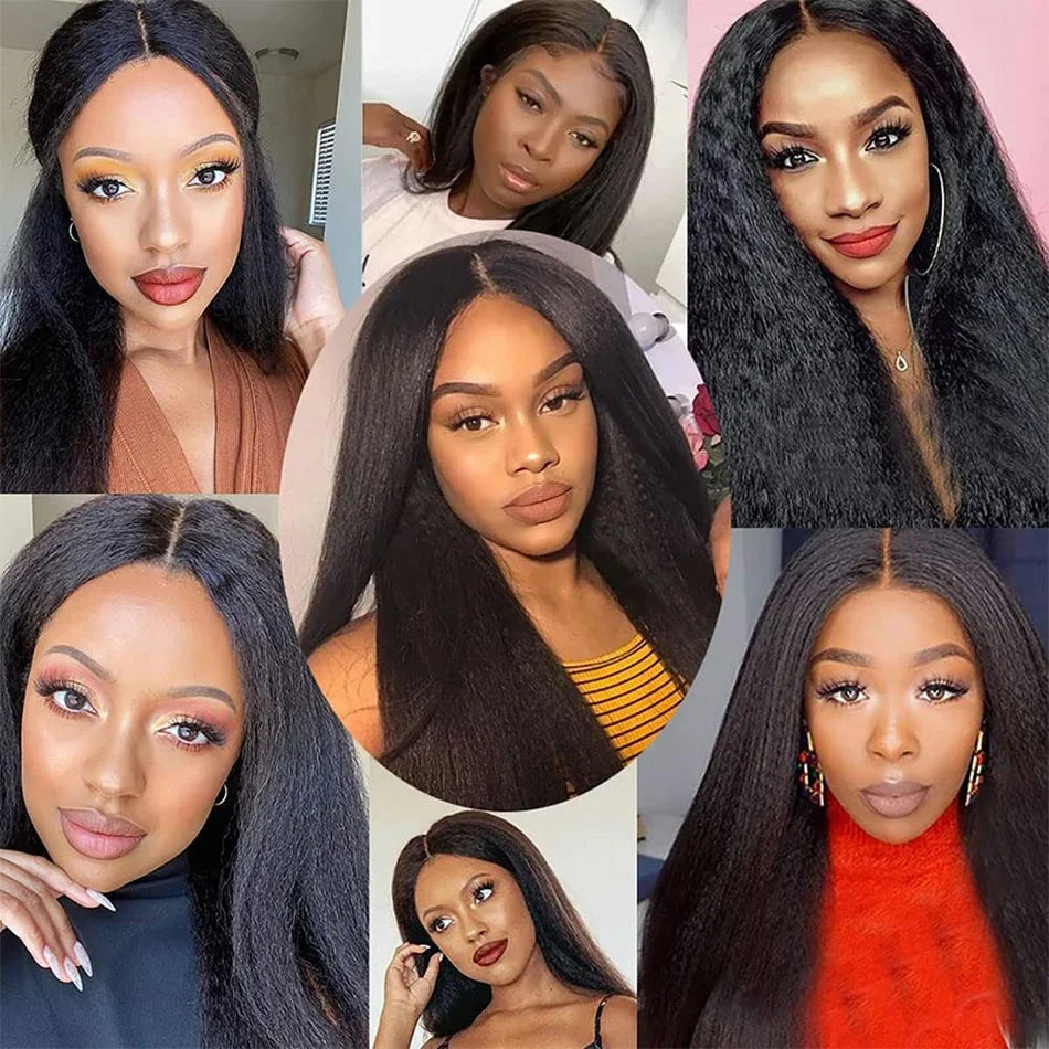 Peruvian Yaki Straight Hair Bundles 100% Human Hair Extensions Kinky Straight Virgin Hair Weave Bundles Deal Double Weft Bulk