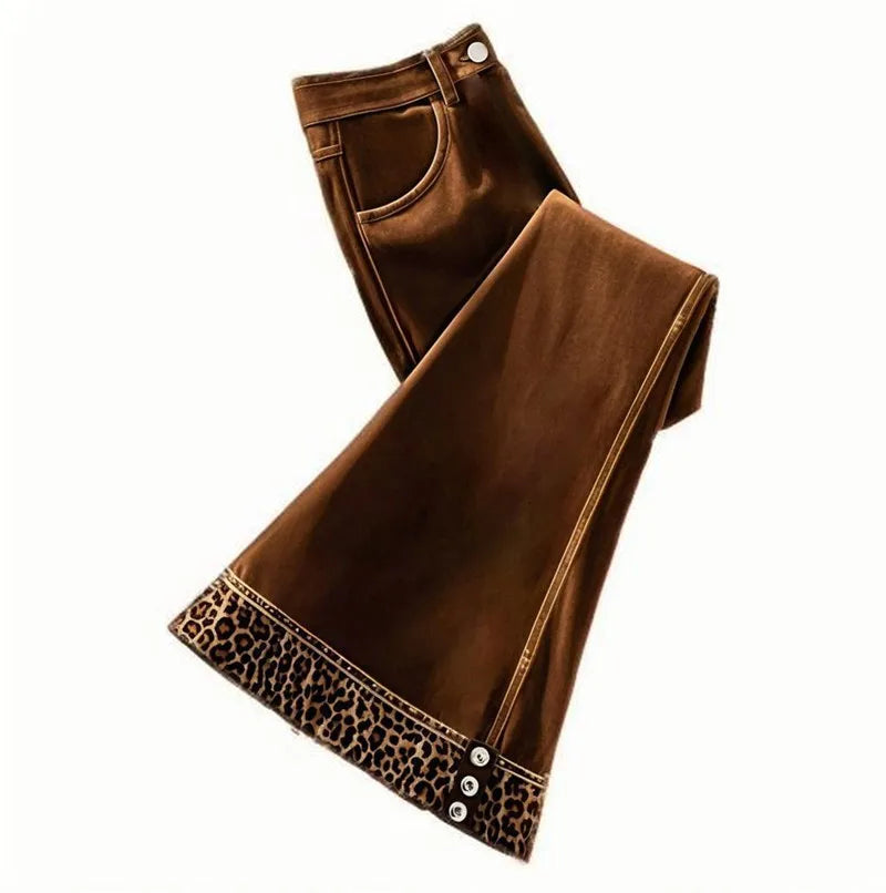 Leopard Print Trim Pant