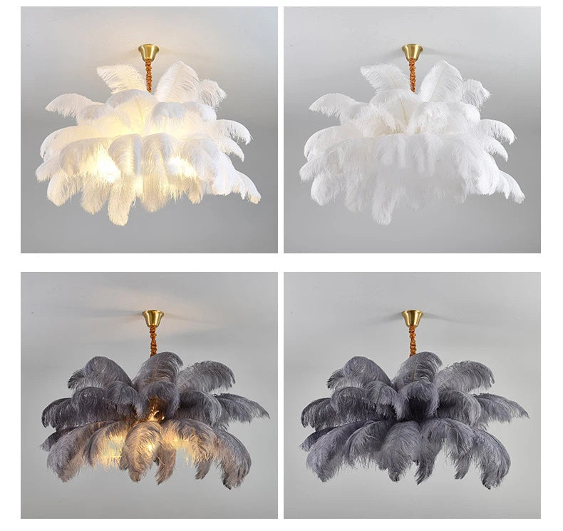 Ostrich Feather Lamp