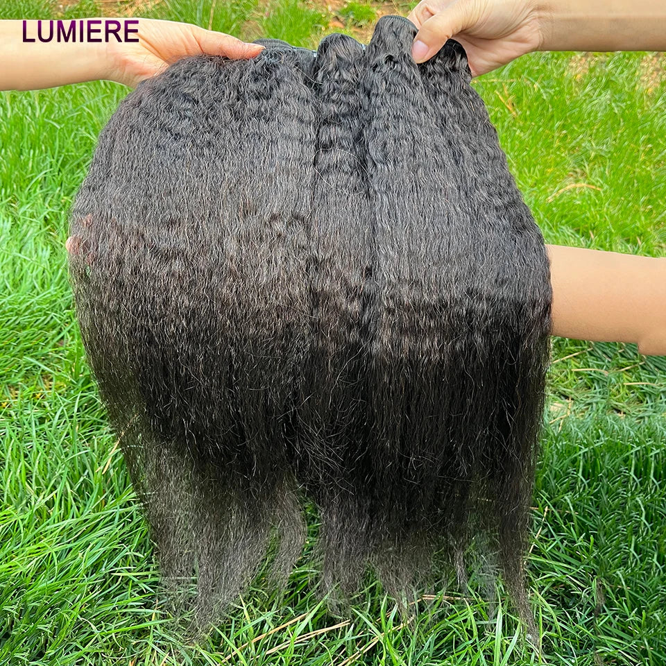 Brazilian Kinky Straight Curly Bundle Human Hair 30 34Inch Deep Wave Raw Hair Bundle 100% Unprocessed Double Weft Hair Extension