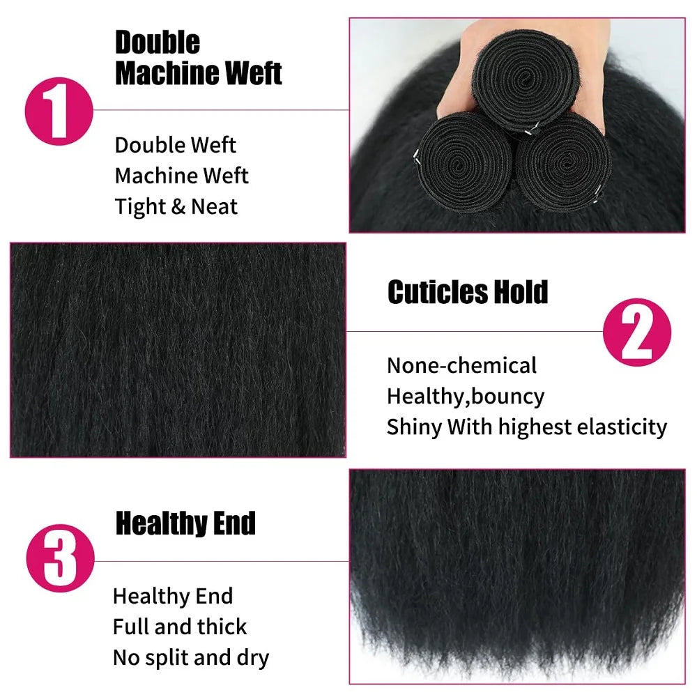 Kinky Straight Human Hair Bundles
