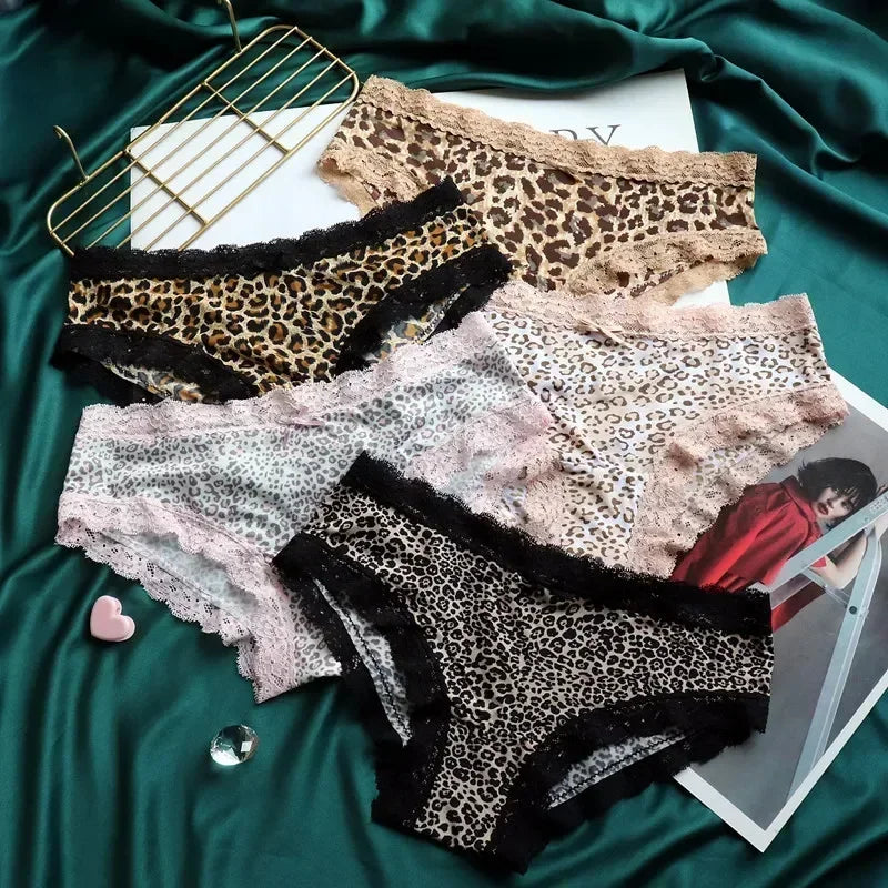 Seamless Silk Leopard Print Panties