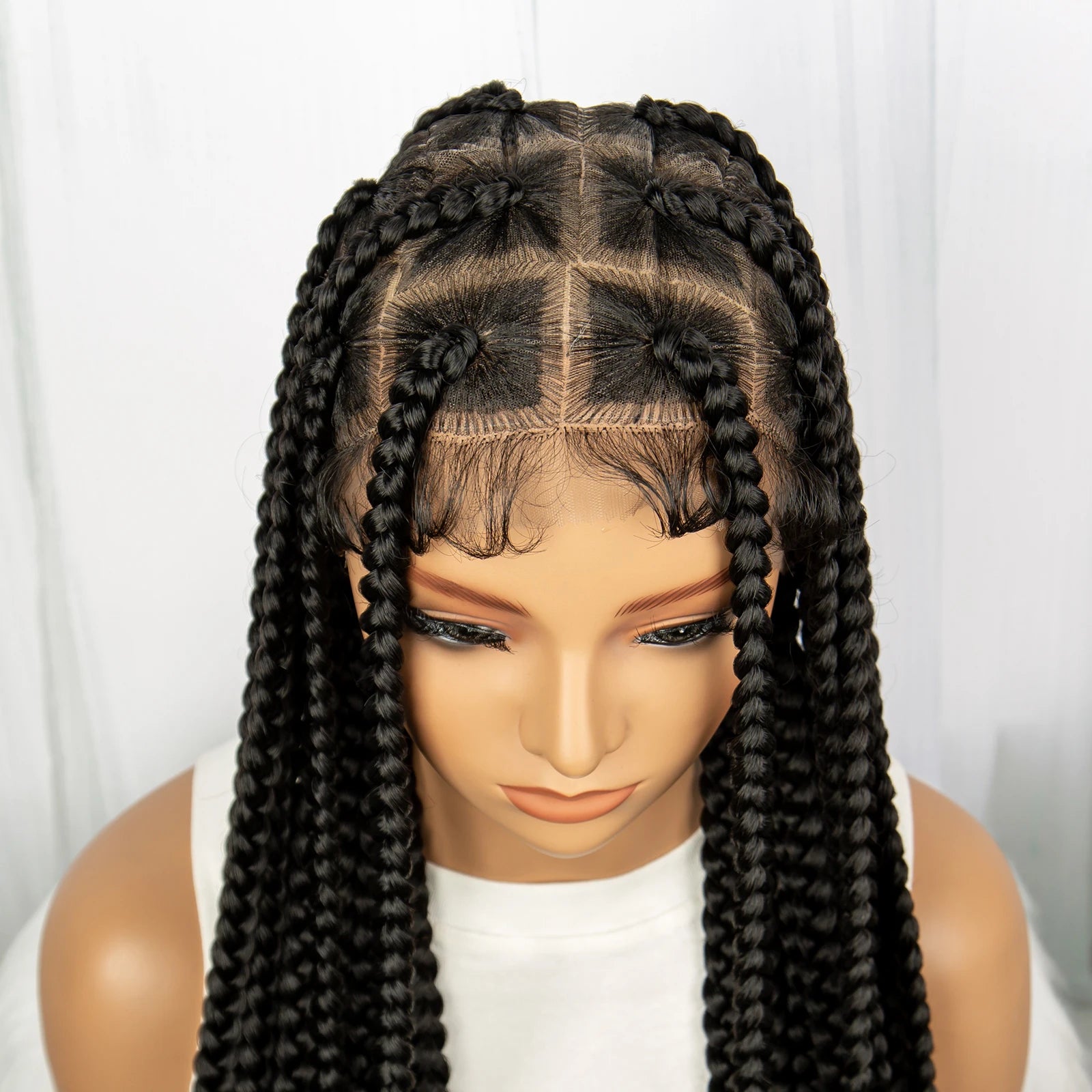 Synthetic Transparent Full Lace Braided Wig