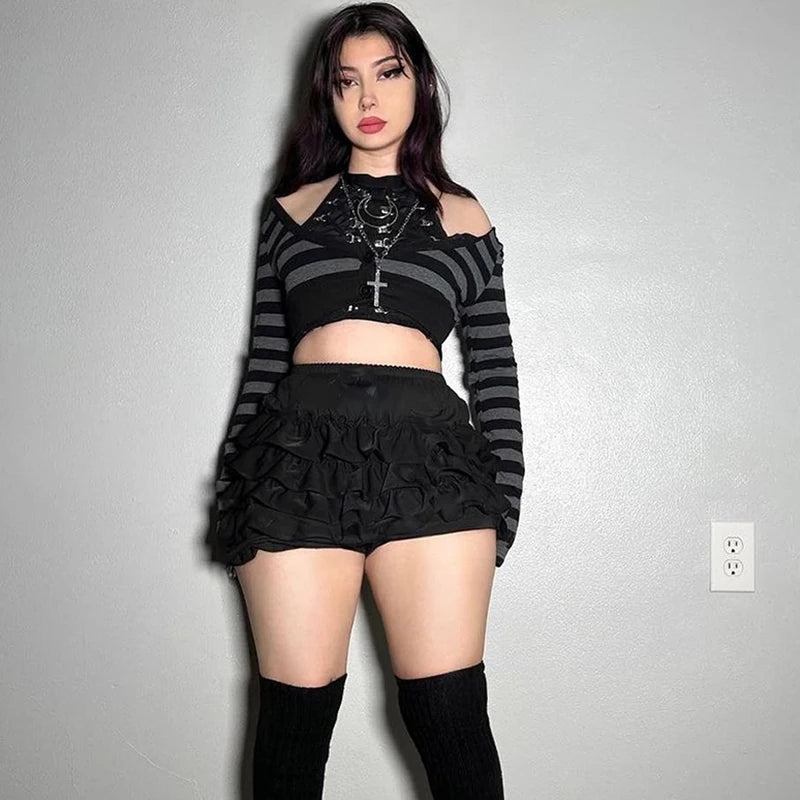 Black Ruffled Shorts