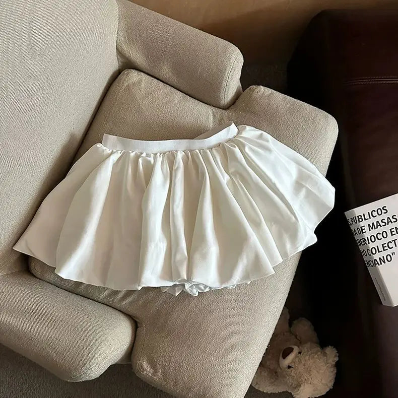 Puffy High Waisted Flower Bud Shorts Skirt