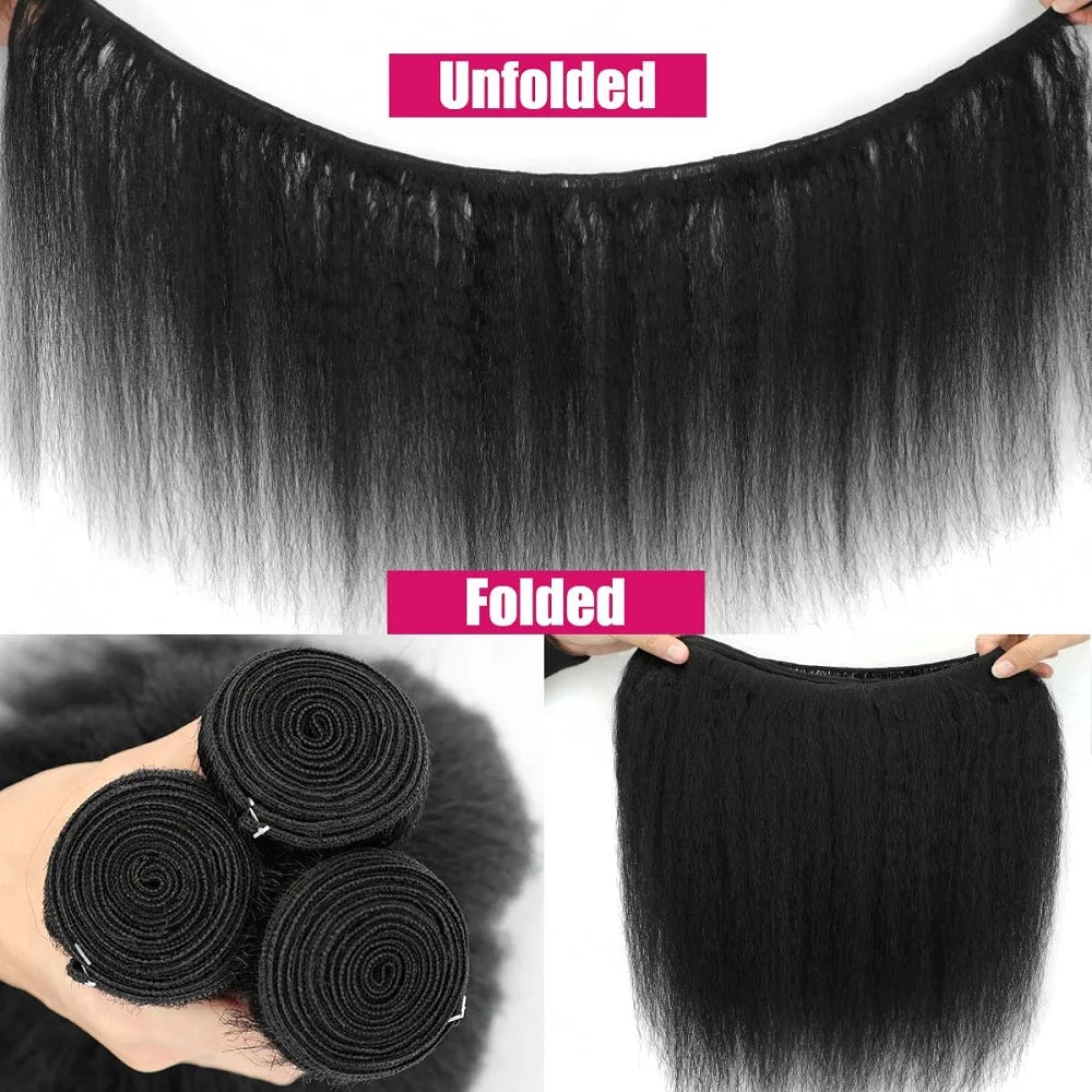 Kinky Straight Human Hair Bundles