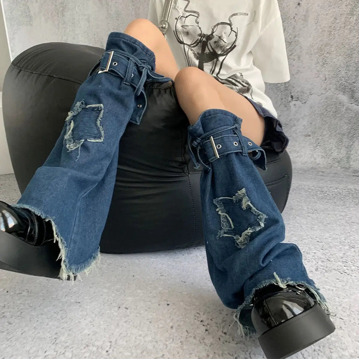 Subculture Skinny Denim Leg Warmers