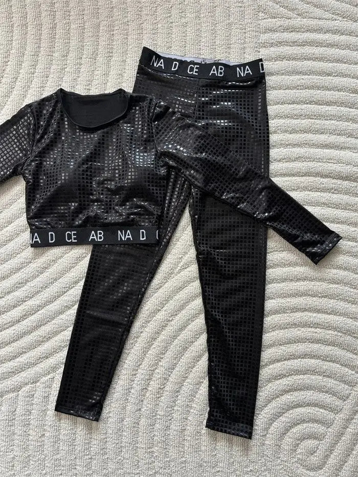 Sports Suit Designer Round Neck Long Sleeved Top Tight Pants Two-piece Set