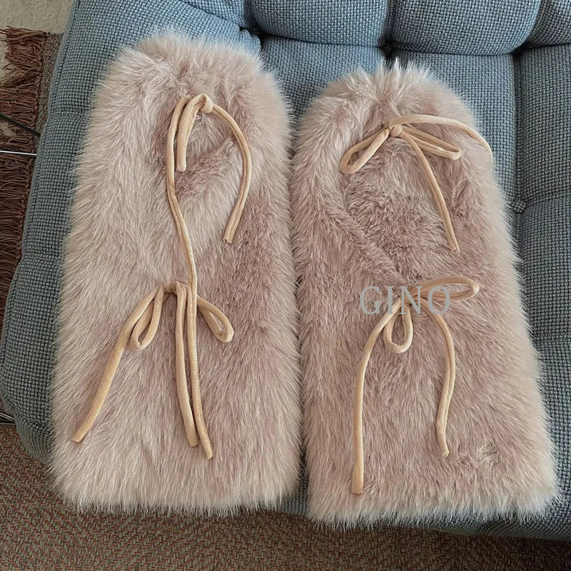 Faux Rabbit Fur Leg Warmers
