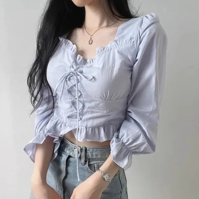 Lace Up Slim T-Shirt