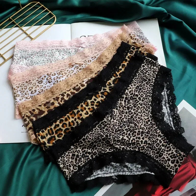 Seamless Silk Leopard Print Panties