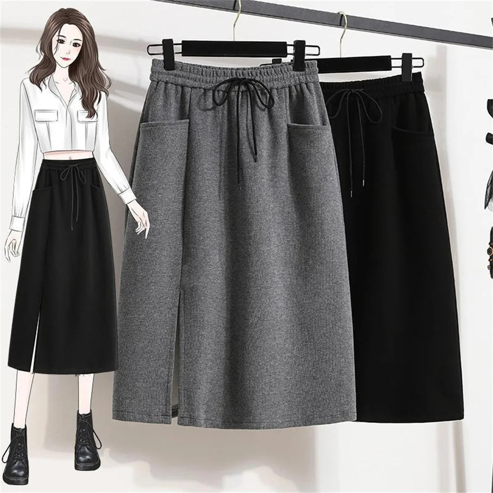 Lace-up A-Line Skirt
