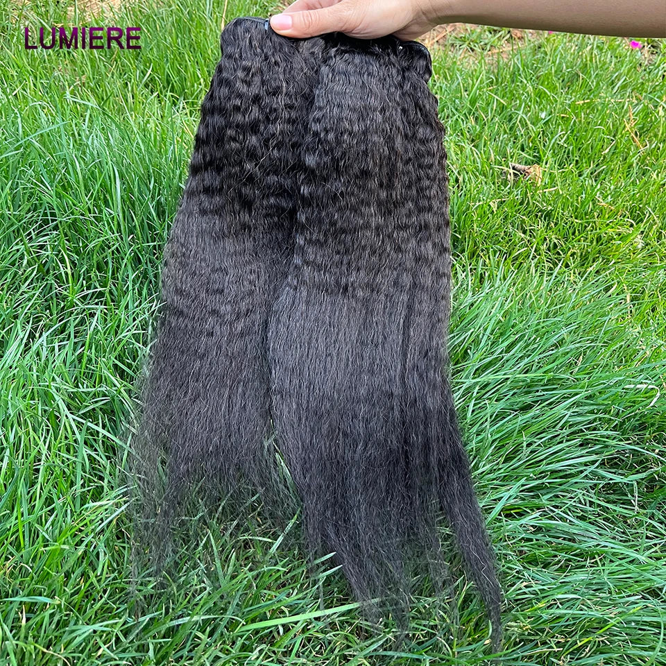 Brazilian Kinky Straight Curly Bundle Human Hair 30 34Inch Deep Wave Raw Hair Bundle 100% Unprocessed Double Weft Hair Extension